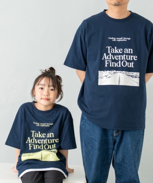 and D. petit main（アンドディープティマイン）の「【親子リンク】【綿100%】【DAD】ロゴプリントワイド半袖Tシャツ（Tシャツ/カットソー・レディース・ホワイト/ネイビー・F）」の17枚目の写真