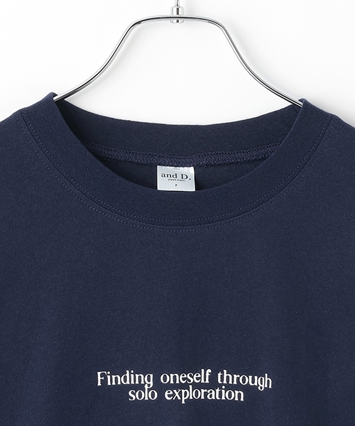 and D. petit main（アンドディープティマイン）の「【親子リンク】【綿100%】【DAD】ロゴプリントワイド半袖Tシャツ（Tシャツ/カットソー・レディース・ホワイト/ネイビー・F）」の11枚目の写真