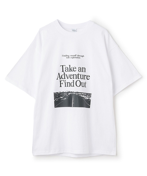 and D. petit main（アンドディープティマイン）の「【親子リンク】【綿100%】【DAD】ロゴプリントワイド半袖Tシャツ（Tシャツ/カットソー・レディース・ホワイト/ネイビー・F）」の4枚目の写真