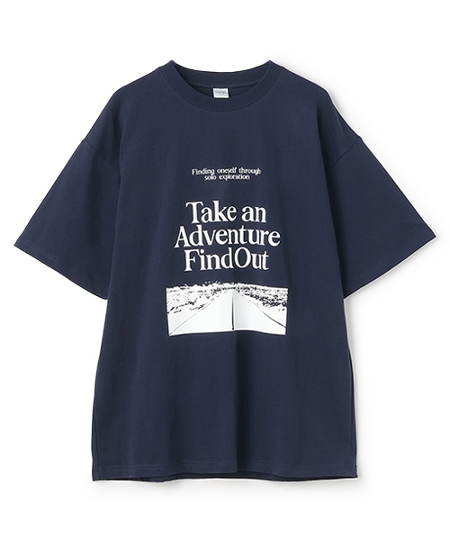 and D. petit main（アンドディープティマイン）の「【親子リンク】【綿100%】【DAD】ロゴプリントワイド半袖Tシャツ（Tシャツ/カットソー・レディース・ホワイト/ネイビー・F）」の3枚目の写真