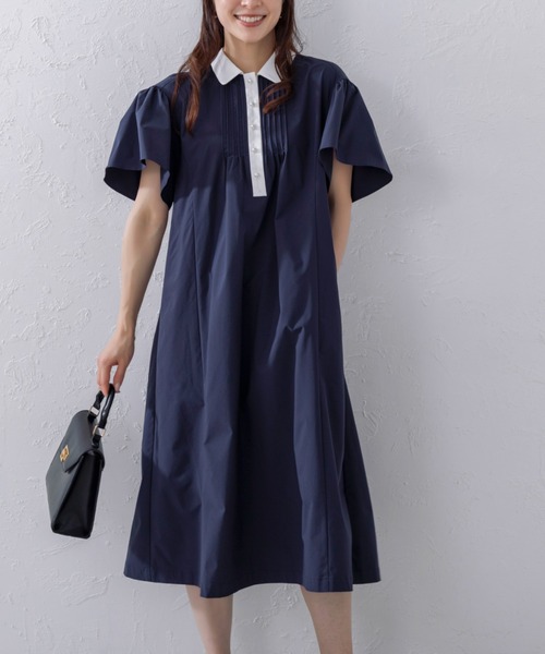 Sono(ソーノ)の「【SONO/ソーノ】【PLUVIOPHILE.COL】クリオンフレアワンピース(ワンピース・レディース・ブラック/ネイビー・F)」の2枚目の写真