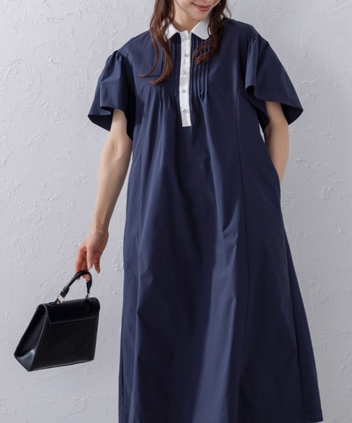 Sono(ソーノ)の「【SONO/ソーノ】【PLUVIOPHILE.COL】クリオンフレアワンピース(ワンピース・レディース・ブラック/ネイビー・F)」の3枚目の写真