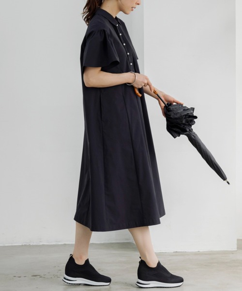 Sono(ソーノ)の「【SONO/ソーノ】【PLUVIOPHILE.COL】クリオンフレアワンピース(ワンピース・レディース・ブラック/ネイビー・F)」の8枚目の写真