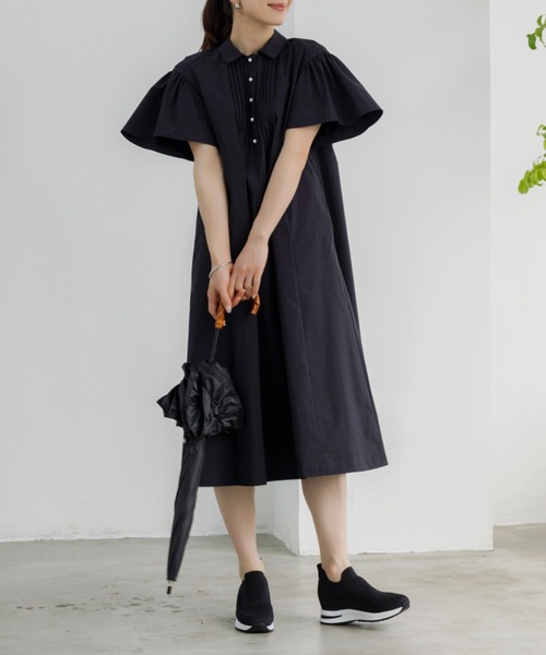 Sono(ソーノ)の「【SONO/ソーノ】【PLUVIOPHILE.COL】クリオンフレアワンピース(ワンピース・レディース・ブラック/ネイビー・F)」の10枚目の写真