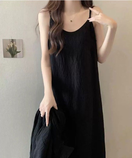 SallyLunn(サリーラン)の「シンプルキャミワンピース(ワンピース・レディース・アイボリー/ブラック・MEDIUM/LARGE)」の2枚目の写真