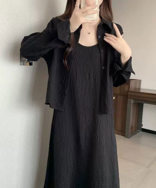 SallyLunn(サリーラン)の「シンプルキャミワンピース(ワンピース・レディース・アイボリー/ブラック・MEDIUM/LARGE)」の5枚目の写真