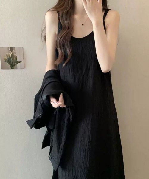 SallyLunn(サリーラン)の「シンプルキャミワンピース(ワンピース・レディース・アイボリー/ブラック・MEDIUM/LARGE)」の6枚目の写真