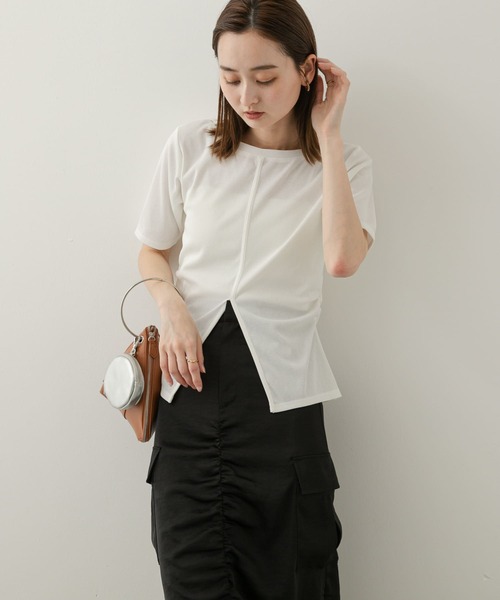 セール】2WAYウエストギャザーリブトップ（Tシャツ/カットソー