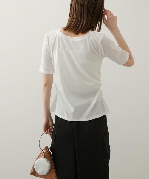 SENSE OF PLACE by URBAN RESEARCH（センスオブプレイスバイアーバンリサーチ）の「2WAYウエストギャザーリブトップ（Tシャツ/カットソー・レディース・ライトブルー/オフホワイト/チャコールグレー・ONE）」の17枚目の写真