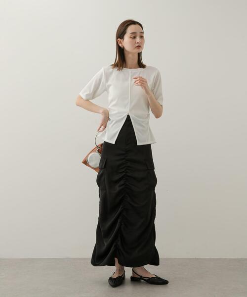 SENSE OF PLACE by URBAN RESEARCH（センスオブプレイスバイアーバンリサーチ）の「2WAYウエストギャザーリブトップ（Tシャツ/カットソー・レディース・ライトブルー/オフホワイト/チャコールグレー・ONE）」の18枚目の写真