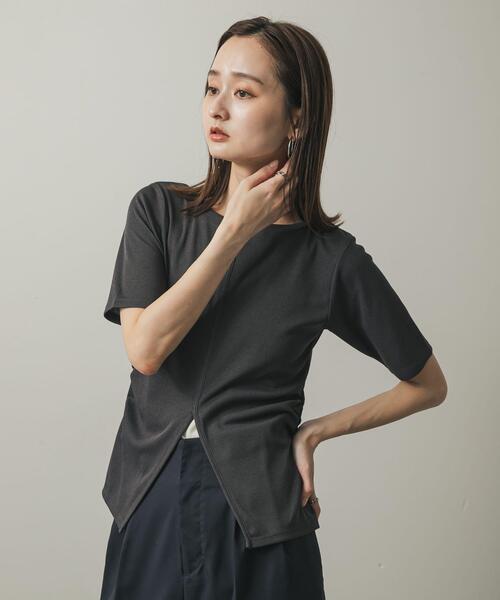 セール】2WAYウエストギャザーリブトップ（Tシャツ/カットソー