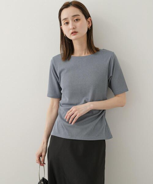 SENSE OF PLACE by URBAN RESEARCH（センスオブプレイスバイアーバンリサーチ）の「2WAYウエストギャザーリブトップ（Tシャツ/カットソー・レディース・ライトブルー/オフホワイト/チャコールグレー・ONE）」の8枚目の写真