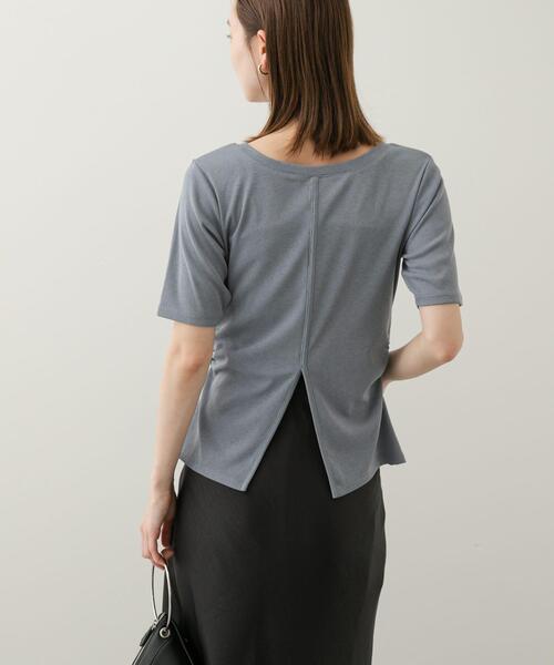 SENSE OF PLACE by URBAN RESEARCH（センスオブプレイスバイアーバンリサーチ）の「2WAYウエストギャザーリブトップ（Tシャツ/カットソー・レディース・ライトブルー/オフホワイト/チャコールグレー・ONE）」の9枚目の写真