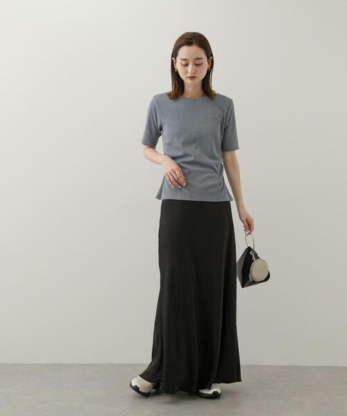 SENSE OF PLACE by URBAN RESEARCH（センスオブプレイスバイアーバンリサーチ）の「2WAYウエストギャザーリブトップ（Tシャツ/カットソー・レディース・ライトブルー/オフホワイト/チャコールグレー・ONE）」の10枚目の写真