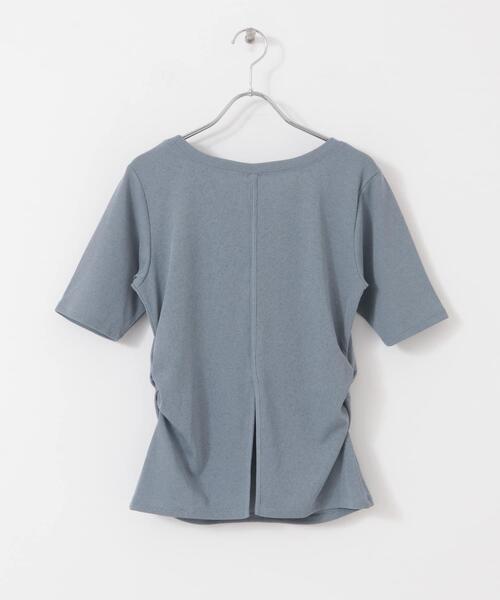 SENSE OF PLACE by URBAN RESEARCH（センスオブプレイスバイアーバンリサーチ）の「2WAYウエストギャザーリブトップ（Tシャツ/カットソー・レディース・ライトブルー/オフホワイト/チャコールグレー・ONE）」の12枚目の写真