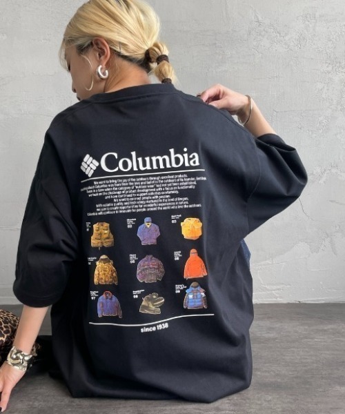 Columbia（コロンビア）の「【WEB限定】[Columbia/コロンビア]  FORT MORNING グラフィックバックプリントTシャツ（Tシャツ/カットソー・レディース・ネイビー/パープル/ホワイト/ブラック・M/L）」の3枚目の写真