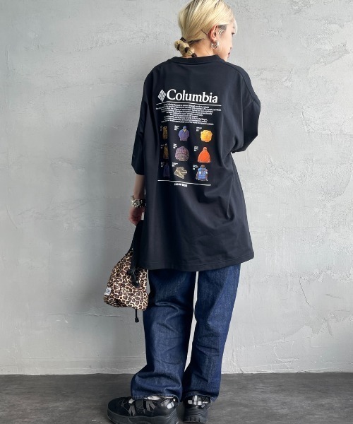 Columbia（コロンビア）の「【WEB限定】[Columbia/コロンビア]  FORT MORNING グラフィックバックプリントTシャツ（Tシャツ/カットソー・レディース・ネイビー/パープル/ホワイト/ブラック・M/L）」の7枚目の写真