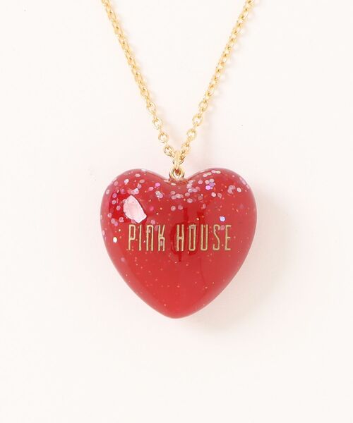 PINK HOUSE(ピンクハウス)の「ハートラメモチーフネックレス(ネックレス・レディース・クリア/ラベンダー/ブラック/レッド/ピンク・フリー)」の4枚目の写真