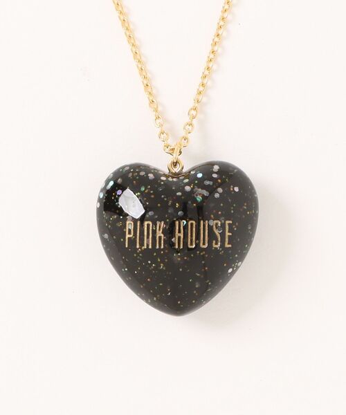 PINK HOUSE(ピンクハウス)の「ハートラメモチーフネックレス(ネックレス・レディース・クリア/ラベンダー/ブラック/レッド/ピンク・フリー)」の1枚目の写真