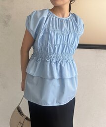 Thevon | シャーリングペプラムフレンチブラウス(シャツ/ブラウス)