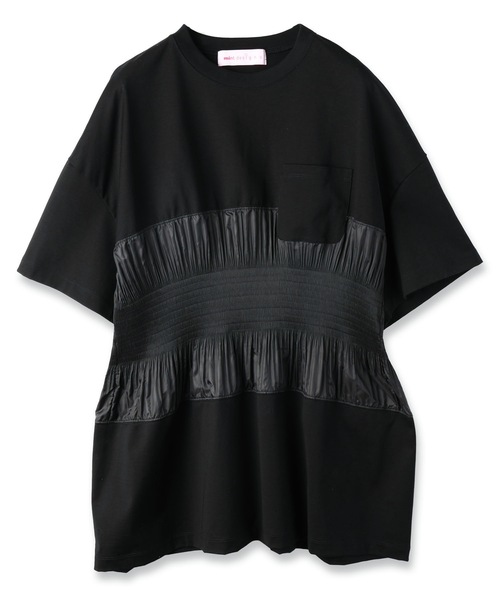 mintdesigns(ミントデザインズ)の「PLEATED T-SHIRT(Tシャツ/カットソー・レディース・ブラック/グレイッシュベージュ・ONESIZE)」の8枚目の写真