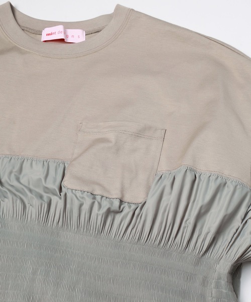 mintdesigns(ミントデザインズ)の「PLEATED T-SHIRT(Tシャツ/カットソー・レディース・ブラック/グレイッシュベージュ・ONESIZE)」の9枚目の写真
