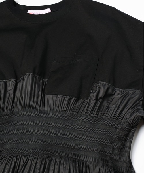 mintdesigns(ミントデザインズ)の「PLEATED T-SHIRT(Tシャツ/カットソー・レディース・ブラック/グレイッシュベージュ・ONESIZE)」の12枚目の写真