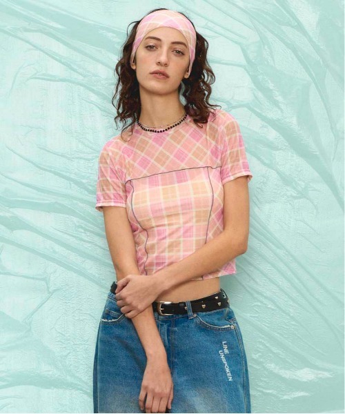tシャツ Panel Plaid T-shirt/パネルチェックTシャツ「MAISON SPECIAL/メゾンスペシャル」セットアップ対応 レディ Panel Plaid T-shirt/パネルチェックTシャツ【MAISON SPECIAL