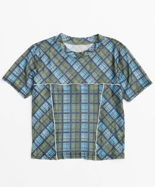 tシャツ Panel Plaid T-shirt/パネルチェックTシャツ「MAISON SPECIAL/メゾンスペシャル」セットアップ対応 レディ MAISON SPECIAL(メゾンスペシャル)｜Panel Plaid T-shirt/パネル