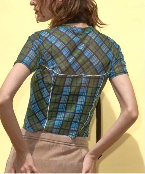 tシャツ Panel Plaid T-shirt/パネルチェックTシャツ「MAISON SPECIAL/メゾンスペシャル」セットアップ対応 レディ Panel Plaid T-shirt/パネルチェックTシャツ【MAISON SPECIAL