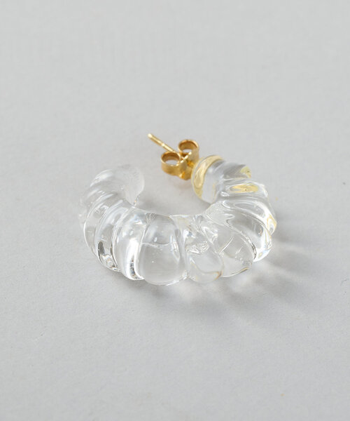 セール】《Petite A》ガラスクロワッサンピアス（ピアス（両耳用