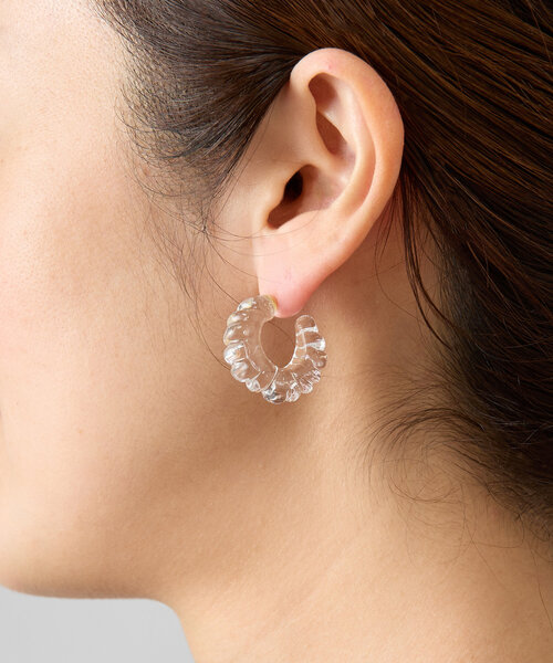 セール】《Petite A》ガラスクロワッサンピアス（ピアス（両耳用