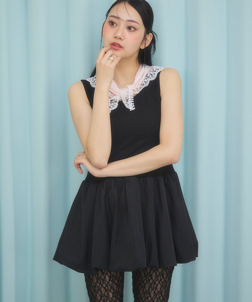 3.3 Field Trip （3.3フィールドトリップ）の「3.3 Field Trip／ドッキングバルーンワンピース（ワンピース・レディース・ブラック/グレー/ホワイト・FREE）」の2枚目の写真