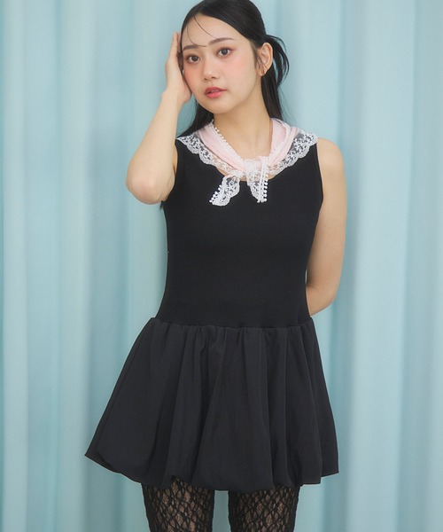 3.3 Field Trip （3.3フィールドトリップ）の「3.3 Field Trip／ドッキングバルーンワンピース（ワンピース・レディース・ブラック/グレー/ホワイト・FREE）」の16枚目の写真