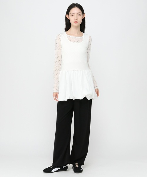 3.3 Field Trip （3.3フィールドトリップ）の「3.3 Field Trip／ドッキングバルーンワンピース（ワンピース・レディース・ブラック/グレー/ホワイト・FREE）」の17枚目の写真