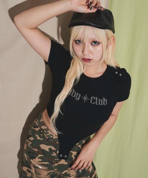 dispark（ディスパーク）の「DISPARK/ボディスーツピチT（Tシャツ/カットソー・レディース・ブラウン/ブラック・FREE）」の2枚目の写真