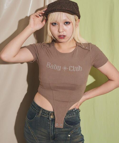 dispark（ディスパーク）の「DISPARK/ボディスーツピチT（Tシャツ/カットソー・レディース・ブラウン/ブラック・FREE）」の4枚目の写真