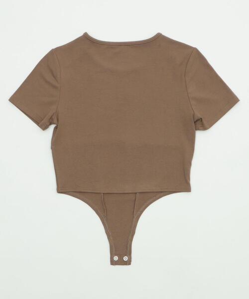 dispark（ディスパーク）の「DISPARK/ボディスーツピチT（Tシャツ/カットソー・レディース・ブラウン/ブラック・FREE）」の10枚目の写真