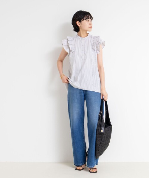 今季！新品！タグ付き！袖フリルパール釦ブラウス ノーリーズ 袖フリルパール釦ブラウス | NOLLEY'S(ノーリーズ)レディース