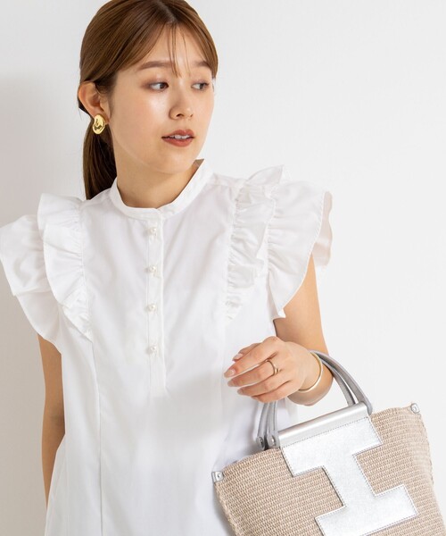 今季！新品！タグ付き！袖フリルパール釦ブラウス ノーリーズ NOLLEY'S｜袖フリルパール釦ブラウス | Rakuten Fashion(楽天