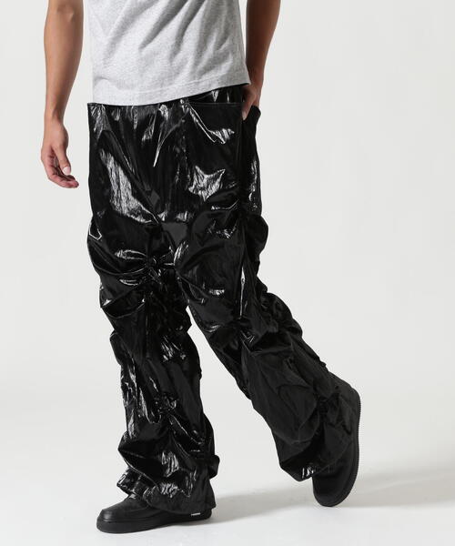 pokota3　　af artefact ファーパンツ A.F ARTEFACT - Twill Monster Tuck Flare Baggy Pants