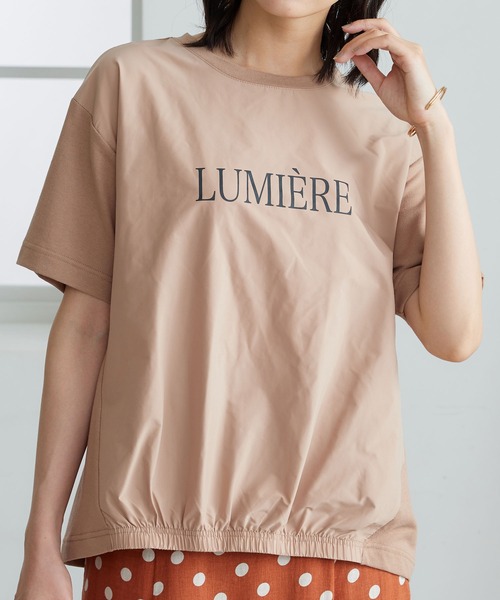 BELLUNA PLUS（ベルーナ）の「異素材切替ロゴプリントプルオーバー（Tシャツ/カットソー・レディース・ベージュ/チャコール/ライトグレー・X-LARGE/LARGE/MEDIUM）」の17枚目の写真