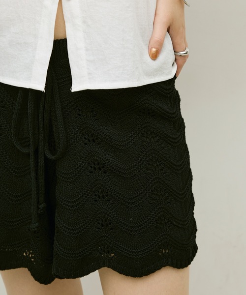 ショートパンツ NOIRNINE Punching Lace Shorts 5BMR0260 Lace knit shorts / レース編みショートパンツ(その他パンツ