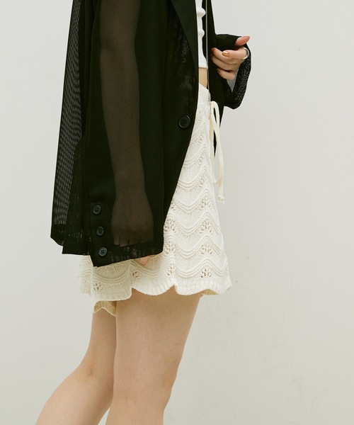 Lutim by u（ルチバイユー）の「Lace knit shorts / レース編みショートパンツ（その他パンツ・レディース・ブラック/ナチュラル・FREE）」の9枚目の写真