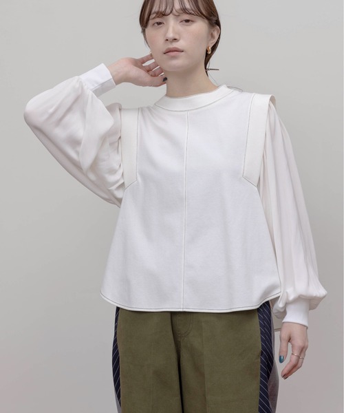 Eimee Law(エイミーロウ)の「布帛スリーブ ライトポンチトップス(その他トップス・レディース・ライトブラウン/オフホワイト/ブラック・FREE)」の2枚目の写真