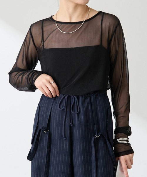 COLLAGE GALLARDAGALANTE(コラージュガリャルダガランテ)の「チュールロンT(Tシャツ/カットソー・レディース・ブラック/オフホワイト・FREE)」の15枚目の写真