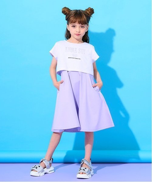 セール】ラインストーンロゴTシャツ＋ワンピースセット（ワンピース