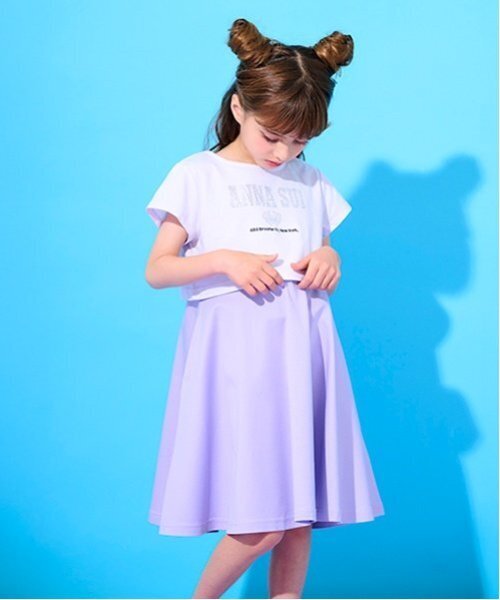 セール】ラインストーンロゴTシャツ＋ワンピースセット（ワンピース