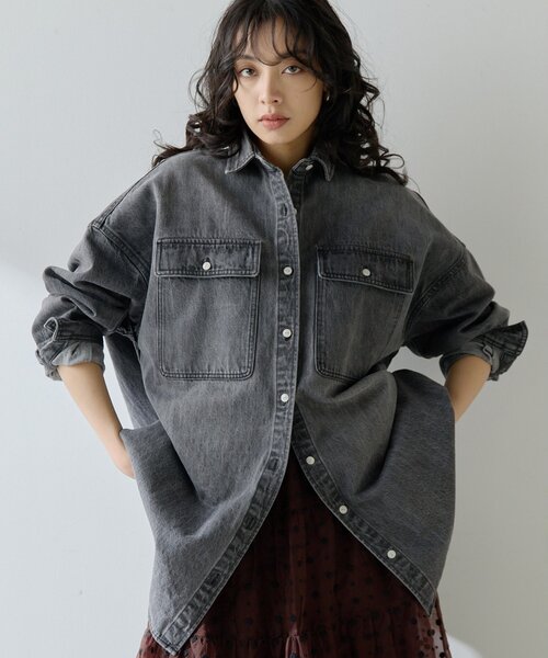 コットンヘンプデニムオーバーシャツ