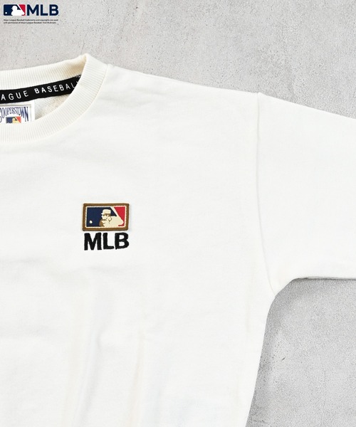 MLB（メジャーリーグベースボール）の「【MLB】別注リーグワッペンプリントスウェット（スウェット・キッズ・チャコール/オフホワイト・150/140/130/120/110/100/90/80）」の7枚目の写真